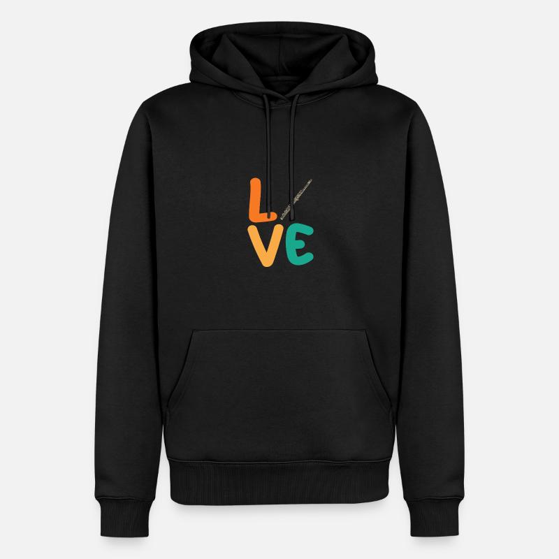 Flötist Querflöte - Männer Premium Bio Hoodie - Schwarz