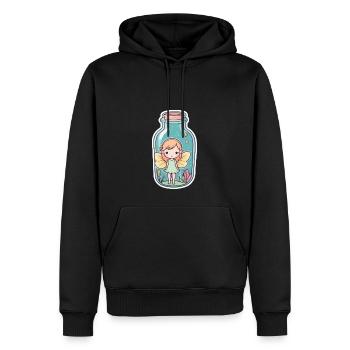 Cute fairy girl with wings in a jar - Men’s Premium Organic Hoodie - black - Front - Nico (187cm)