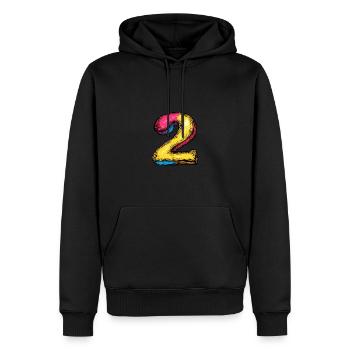 Bande dessinée à 2 chiffres - Sweat à capuche Premium bio Homme - noir - Devant - Nico (187cm)