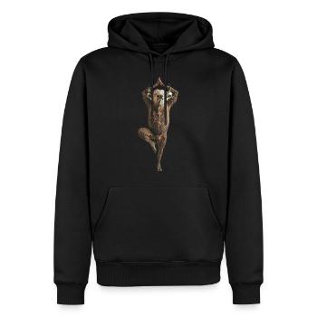 Büffel - Männer Premium Bio Hoodie - Schwarz - Vorne - Nico (187cm)