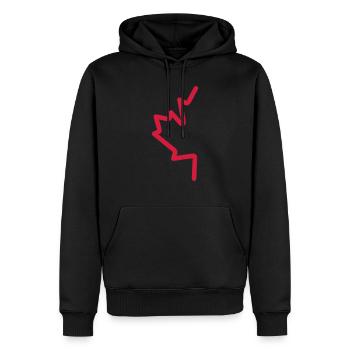 Canada Day: Halbes Ahornblatt - Männer Premium Bio Hoodie - Schwarz - Vorne - Nico (187cm)