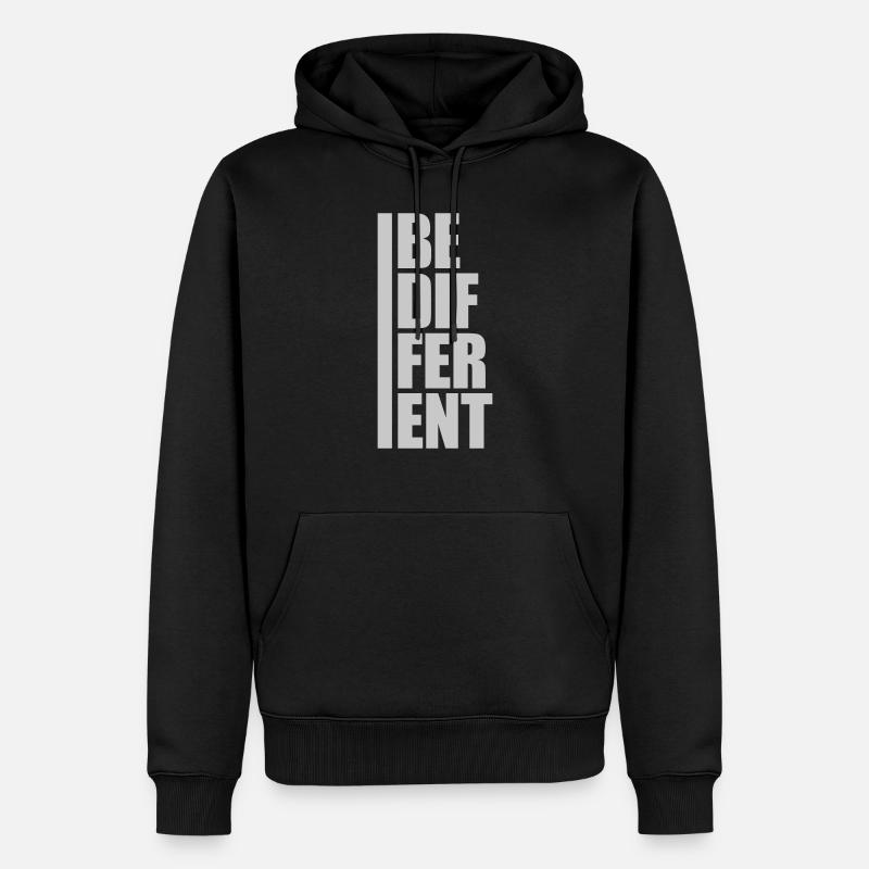 Be different Logo Design - Männer Premium Bio Hoodie - Schwarz