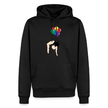 Balloon - Sweat à capuche Premium bio Homme - noir - Devant - Nico (187cm)