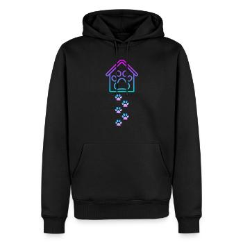 Hund - Männer Premium Bio Hoodie - Schwarz - Vorne - Nico (187cm)