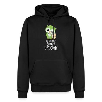 Der weltbeste große Bruder - Großer Bruder Eulen - Männer Premium Bio Hoodie - Schwarz - Vorne - Nico (187cm)