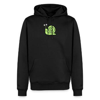 Schnecke 5.3 - Männer Premium Bio Hoodie - Schwarz - Vorne - Nico (187cm)