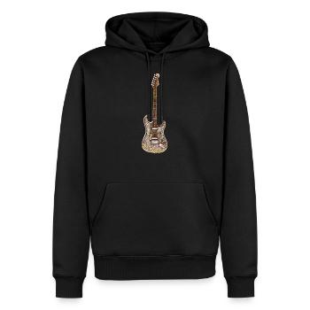 E-Gitarre - Männer Premium Bio Hoodie - Schwarz - Vorne - Nico (187cm)
