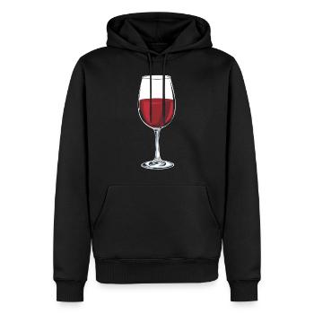 Vin alcool alcool verre à vin rouge vin vin vin - Sweat à capuche Premium bio Homme - noir - Devant - Nico (187cm)
