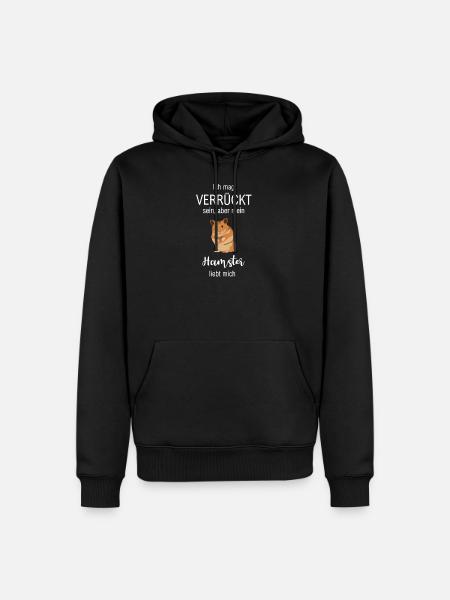 Verrückt Hamster - lustiges Hamster Geschenk - Männer Premium Bio Hoodie - Schwarz