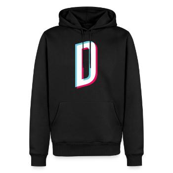 D - Buchstabe D - Männer Premium Bio Hoodie - Schwarz - Vorne - Nico (187cm)