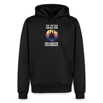 zum segeln geboren - Männer Premium Bio Hoodie - Schwarz - Vorne - Nico (187cm)