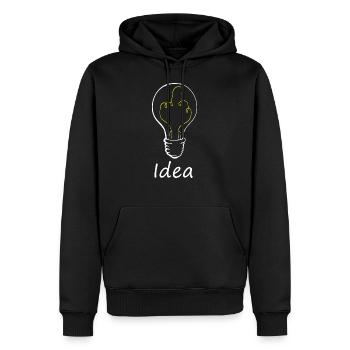 Fucking good Idea - Sweat à capuche Premium bio Homme - noir - Devant - Nico (187cm)