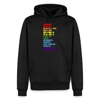 Pride Rainbow Regenbogen Gay LGBT Kleidung Mann - Männer Premium Bio Hoodie - Schwarz - Vorne - Nico (187cm)