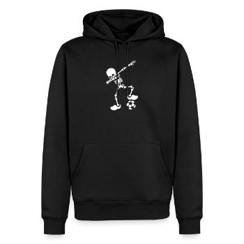 Dab dabbendes Skelett Fußball Holland Holzschuhe - Männer Premium Bio Hoodie - Schwarz - Vorne - Nico (187cm)