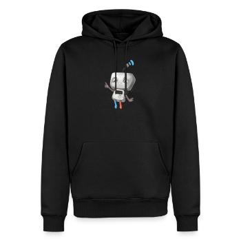 Petit robot - Sweat à capuche Premium bio Homme - noir - Devant - Nico (187cm)