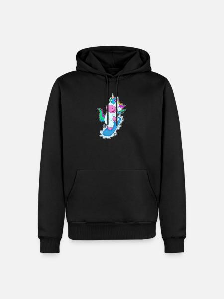 Einhorn Snowboarder Snowboard - Männer Premium Bio Hoodie - Schwarz