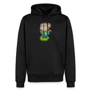 École de livres des professeurs singes - Sweat à capuche Premium bio Homme - noir - Devant - Nico (187cm)