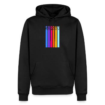 Chor - Sopran Retro Streifen - Männer Premium Bio Hoodie - Schwarz - Vorne - Nico (187cm)