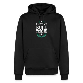 BULL TERRIER - Männer Premium Bio Hoodie - Schwarz - Vorne - Nico (187cm)