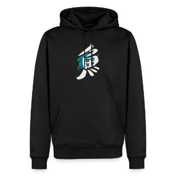Fisch (Sakka) Japanisch Kanji / TUSCHE - Männer Premium Bio Hoodie - Schwarz - Vorne - Nico (187cm)