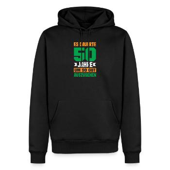 Lustiges 50. Geburtstag Geburtstagsshirt Geschenk - Männer Premium Bio Hoodie - Schwarz - Vorne - Nico (187cm)