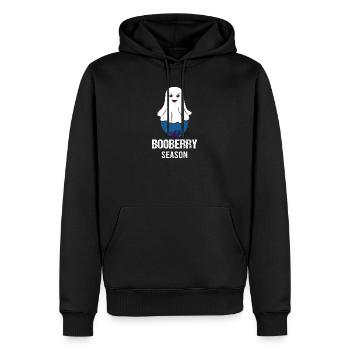 Blueberry Lustige Obst  Frucht Blaubeere Vintage - Männer Premium Bio Hoodie - Schwarz - Vorne - Nico (187cm)