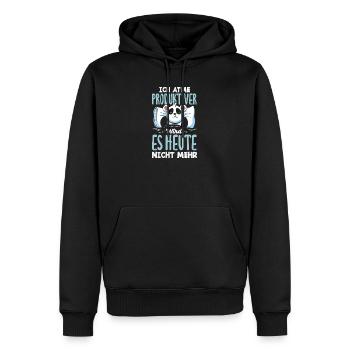 Ich atme – produktiver wird es heute nicht - Männer Premium Bio Hoodie - Schwarz - Vorne - Nico (187cm)