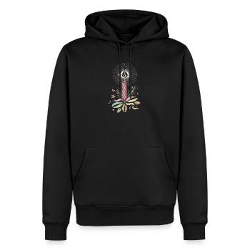Bougie de Noël colorée en dentelle filigrane - Sweat à capuche Premium bio Homme - noir - Devant - Nico (187cm)