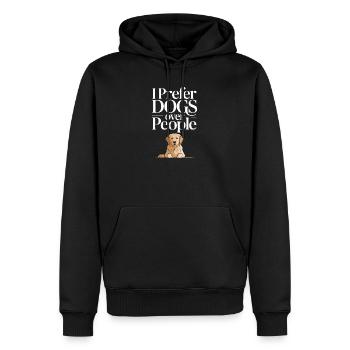 Ich bevorzuge Hunde gegenüber Menschen - Männer Premium Bio Hoodie - Schwarz - Vorne - Nico (187cm)