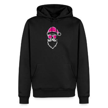 Pink Santa mit Sonnenbrillen - Männer Premium Bio Hoodie - Schwarz - Vorne - Nico (187cm)