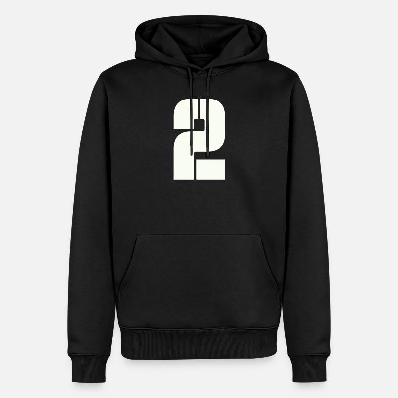 2 - Männer Premium Bio Hoodie - Schwarz