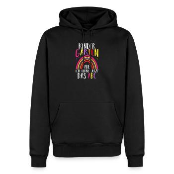 Kindergarten Ade Ich Lerne Jetzt Das ABC - Männer Premium Bio Hoodie - Schwarz - Vorne - Nico (187cm)