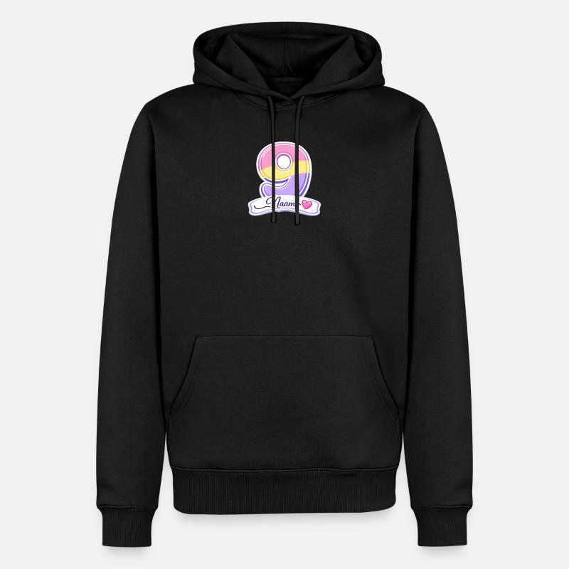 Birthday 9 Pastel personnalisable - Sweat à capuche Premium bio Homme - noir
