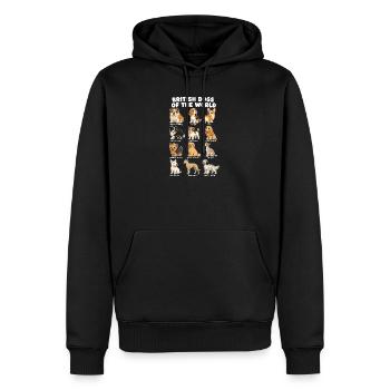 British Dog Breed Chart Cute - Men’s Premium Organic Hoodie - black - Front - Nico (187cm)