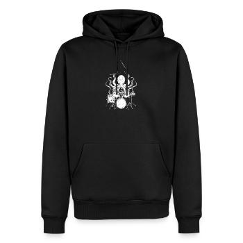 Oktopus Schlagzeuger Drummer Schlagzeug Percussion - Männer Premium Bio Hoodie - Schwarz - Vorne - Nico (187cm)