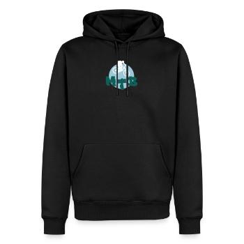 MTB - Men’s Premium Organic Hoodie - black - Front - Nico (187cm)