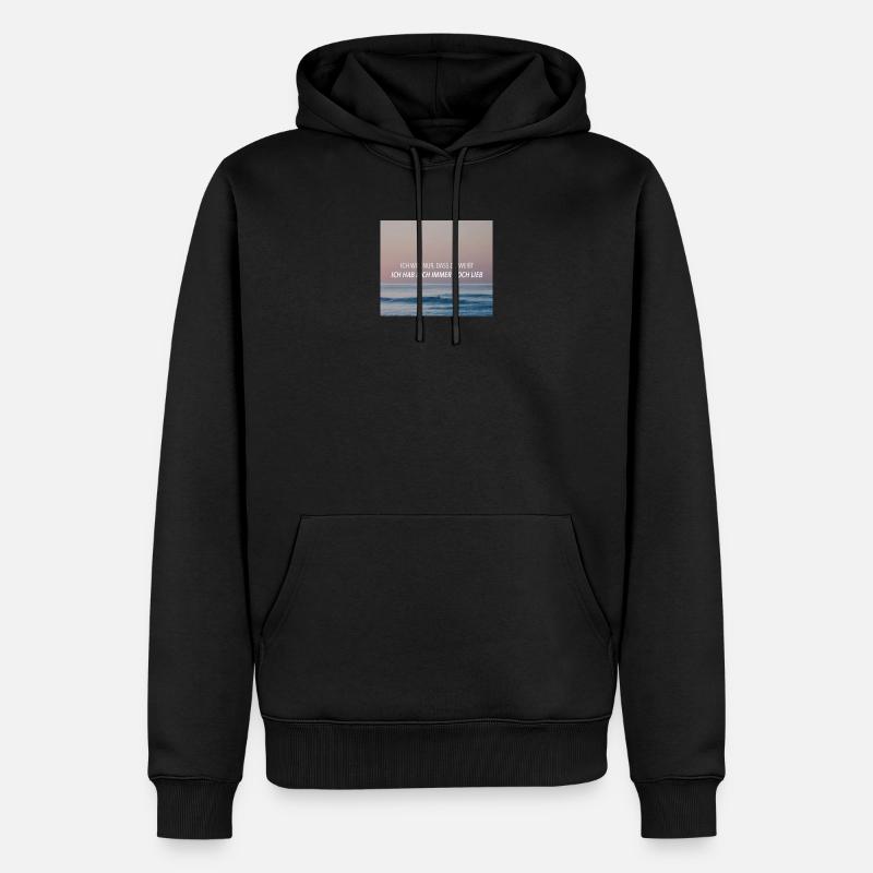 Ich will nur - Philipp Poisel - Männer Premium Bio Hoodie - Schwarz
