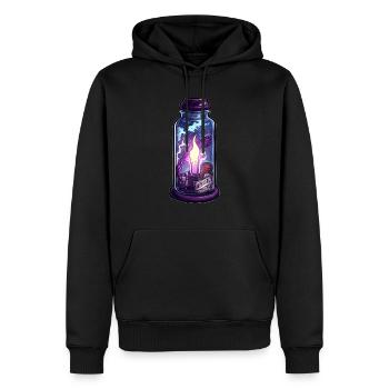 Mystic Candle Bottle Drawing - Men’s Premium Organic Hoodie - black - Front - Nico (187cm)