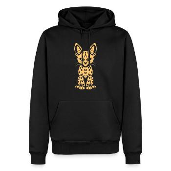 serval - Men’s Premium Organic Hoodie - black - Front - Nico (187cm)