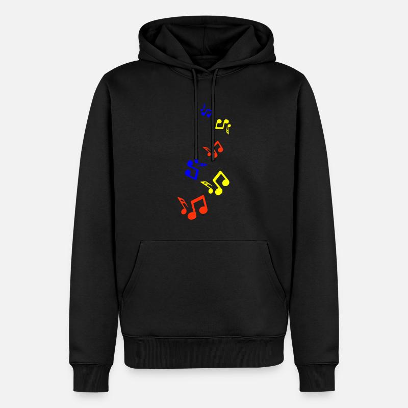 Panneau des notes de musique - Sweat à capuche Premium bio Homme - noir
