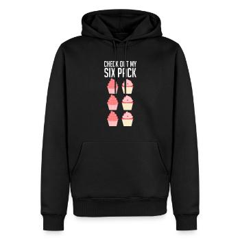 Cupcake Chef Baker Baking Funny Check Out My Six P - Men’s Premium Organic Hoodie - black - Front - Nico (187cm)
