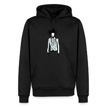 Tee-shirt sweat Éclat urbain: Homme aux cheveux ex - Sweat à capuche Premium bio Homme - noir - Devant - Nico (187cm)