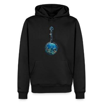 Fish Banjo - Men’s Premium Organic Hoodie - black - Front - Nico (187cm)