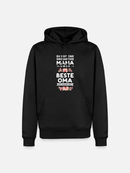 Mama Oma Großmutti Geschenk - Männer Premium Bio Hoodie - Schwarz