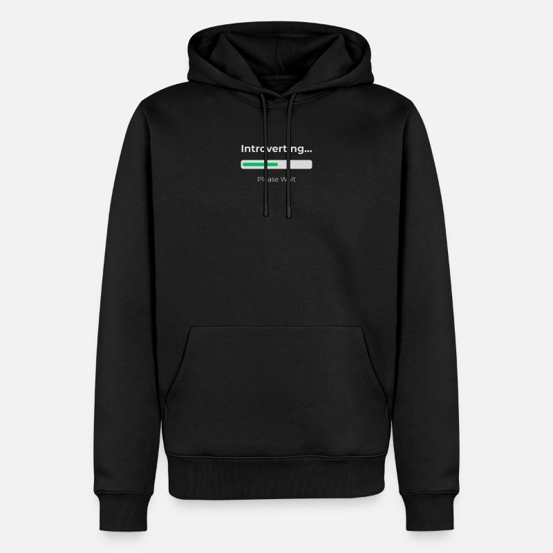 Introvert Loading  - Männer Premium Bio Hoodie - Schwarz