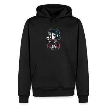 Chibi Goth Girl - Men’s Premium Organic Hoodie - black - Front - Nico (187cm)