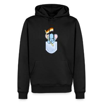 Elephant in pocket Gay Bear Pride - Men’s Premium Organic Hoodie - black - Front - Nico (187cm)