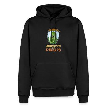 Fruits, jardin, concombres, cornichons, cornichons - Sweat à capuche Premium bio Homme - noir - Devant - Nico (187cm)