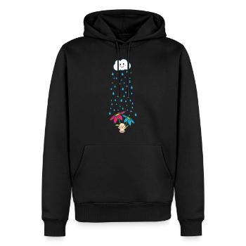Sweet pregnancy shirt - Men’s Premium Organic Hoodie - black - Front - Nico (187cm)
