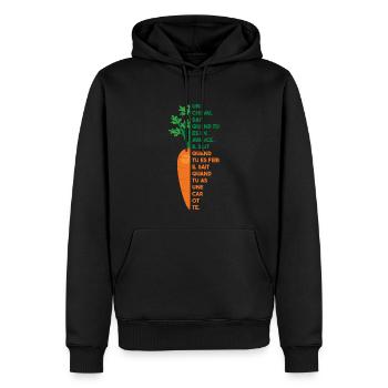 Carotte Chevaux - Sweat à capuche Premium bio Homme - noir - Devant - Nico (187cm)
